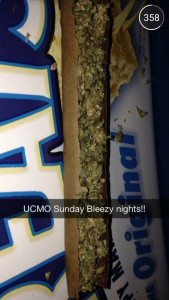 PHOTO SCREENSHOT FROM UCMO_SNAPS Users submitted photos of illicit activity, such as drug use, partying and nude photos.