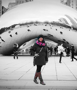 PHOTO SUBMITTED BY KRITI GOPAL Kriti Gopal visits the Cloud Gate sculpture at Millennium Park in Chicago in November 2015.